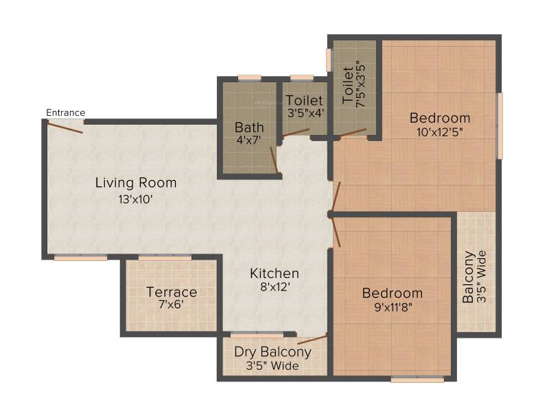 Varad Sai Srushti (2BHK+2T (950 sq ft) 950 sq ft)