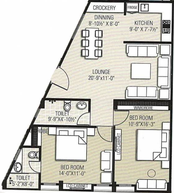 JKD Basant Nilay (2BHK+2T (1,200 sq ft) 1200 sq ft)