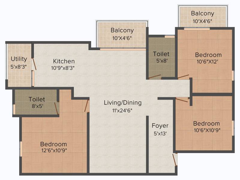 Nakshatra Celestia (3BHK+2T (1,420 sq ft) 1420 sq ft)
