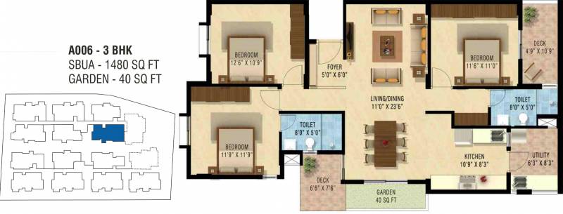 Nakshatra Celestia (3BHK+2T (1,480 sq ft) 1480 sq ft)