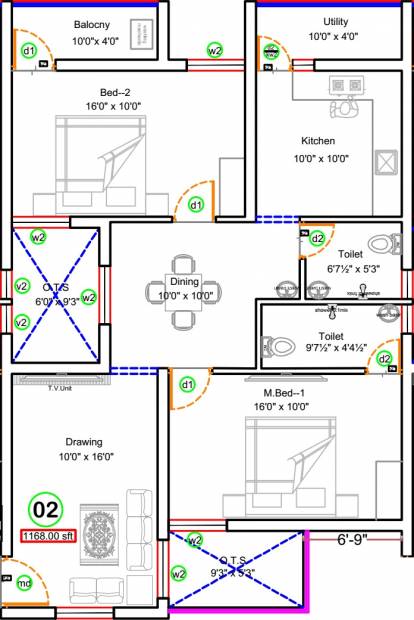Sree Daksha Yagnya (2BHK+2T (1,168 sq ft) 1168 sq ft)