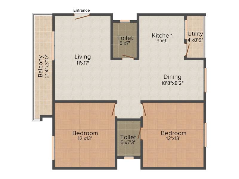 Sumadhura Srinivasam (2BHK+2T (1,250 sq ft) 1250 sq ft)