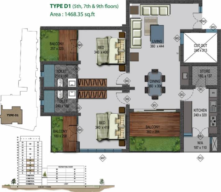Ladder Mankav Green (2BHK+2T (1,468 sq ft) 1468 sq ft)
