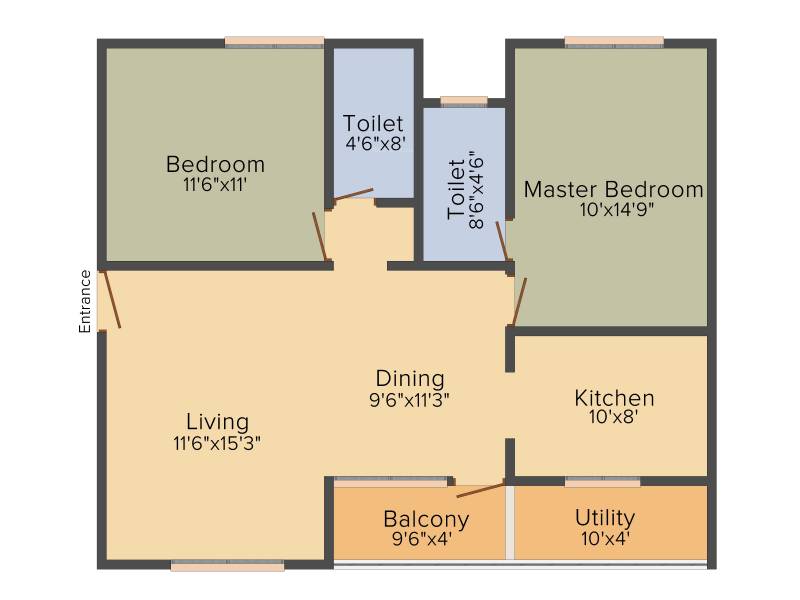 Druva Daffodils (2BHK+2T (1,140 sq ft) 1140 sq ft)