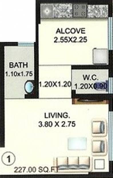 Shraddha Infinity (1BHK+1T (227 sq ft) 227 sq ft)