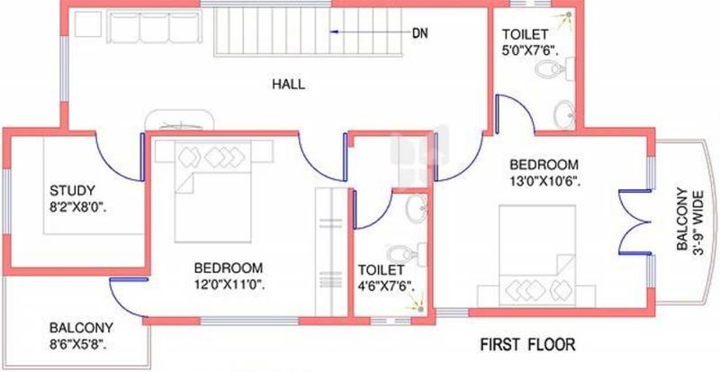  Samba (3BHK+3T (1,400 sq ft) + Study Room 1400 sq ft)
