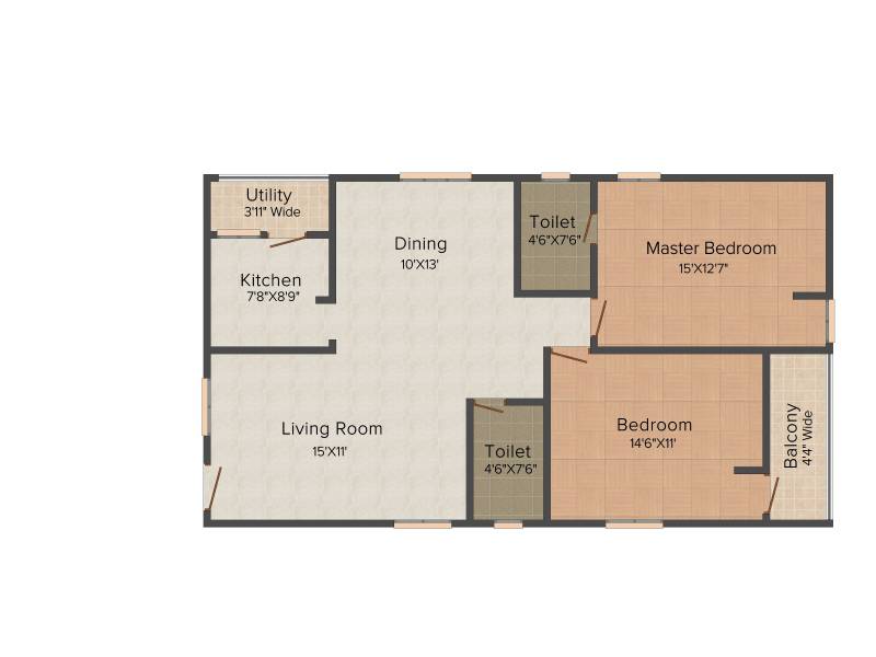 Pratyusha Aksharas Meadows (2BHK+2T (1,360 sq ft) 1360 sq ft)