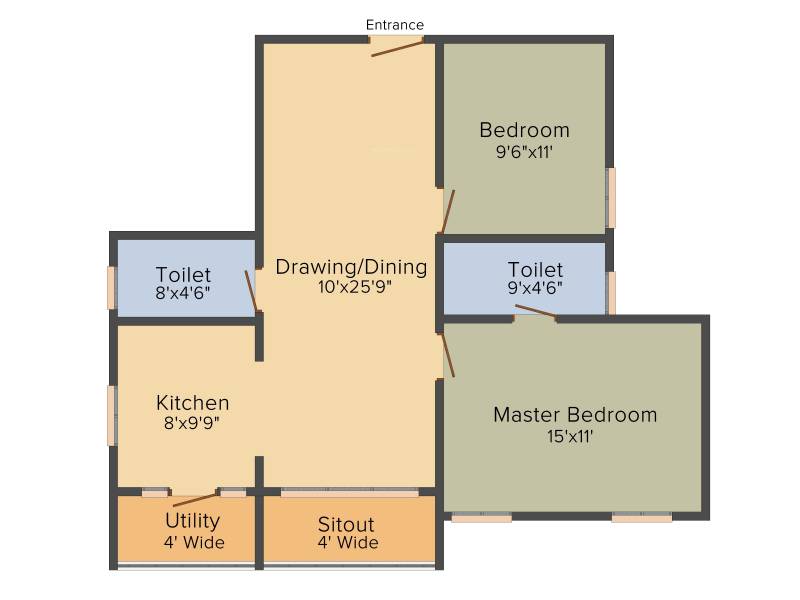 Saroj Daffodils (2BHK+2T (1,045 sq ft) 1045 sq ft)