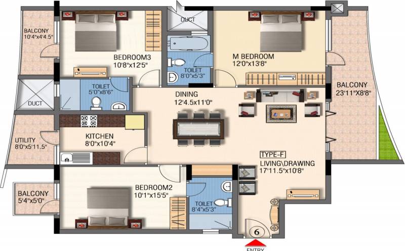 Mantri Global Heights (3BHK+3T (1,745 sq ft) 1745 sq ft)