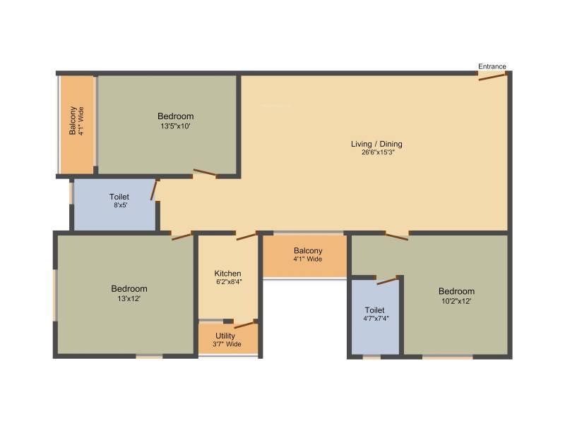 Alcove Block 32 (3BHK+2T (1,580 sq ft) 1580 sq ft)