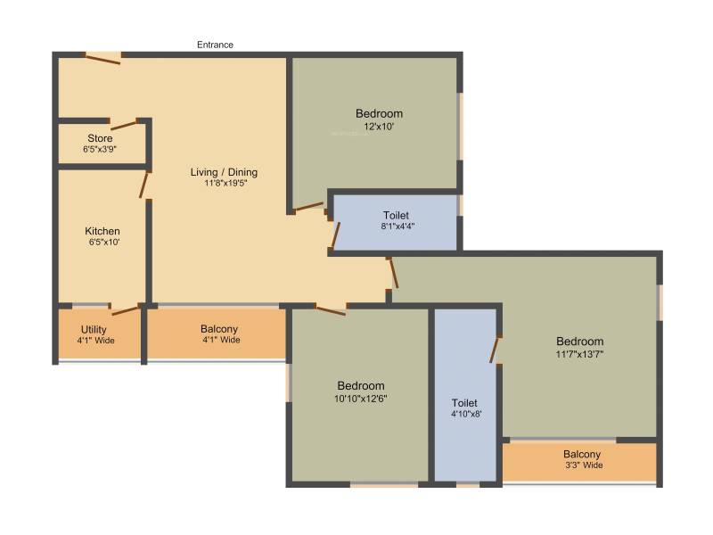 Alcove Block 32 (3BHK+2T (1,515 sq ft) 1515 sq ft)