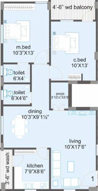 Hanuma Sridhara and Srinadha Residency (2BHK+2T (1,100 sq ft)   Pooja Room 1100 sq ft)