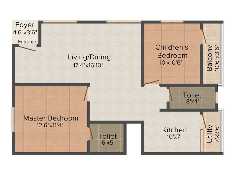 Privilege Sai Brindavan (2BHK+2T (1,025 sq ft) 1025 sq ft)