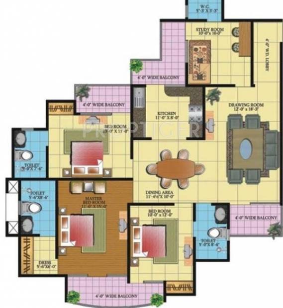 RMS Signature Residency (4BHK+4T (1,928 sq ft) 1928 sq ft)