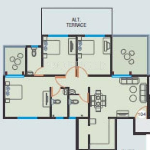 Bhandari Latitude (3BHK+3T (1,457 sq ft) 1457 sq ft)