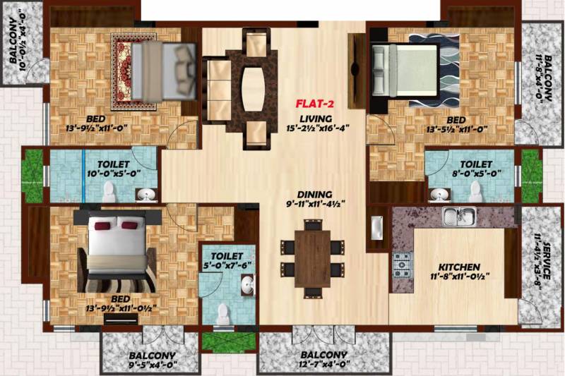Ananyakrishnaa Glow (3BHK+3T (1,880 sq ft) 1880 sq ft)