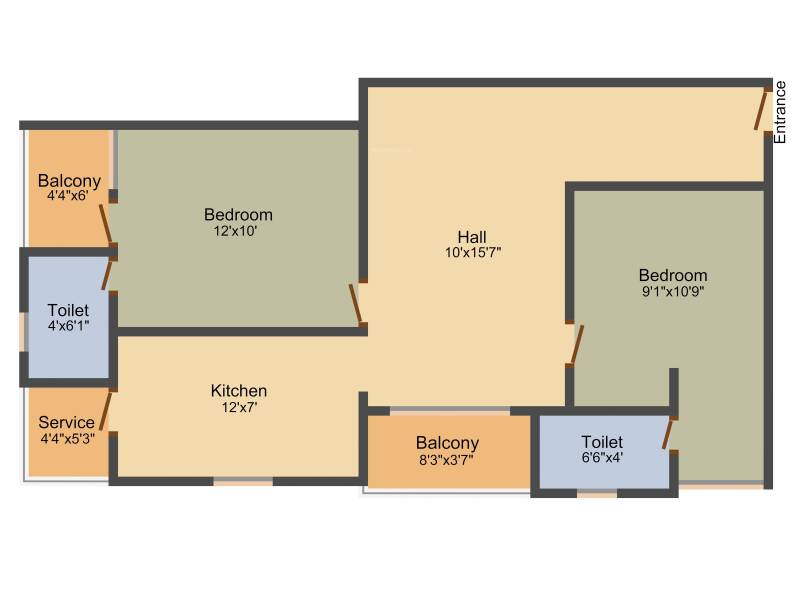 Siddarth Sai Suprabath (2BHK+2T (891 sq ft) 891 sq ft)