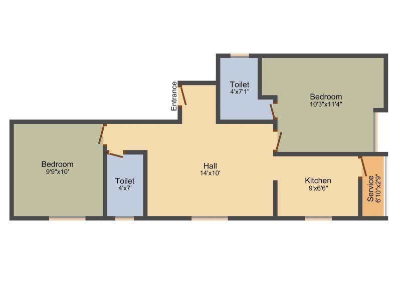 Siddarth Sai Sagar (2BHK+2T (750 sq ft) 750 sq ft)
