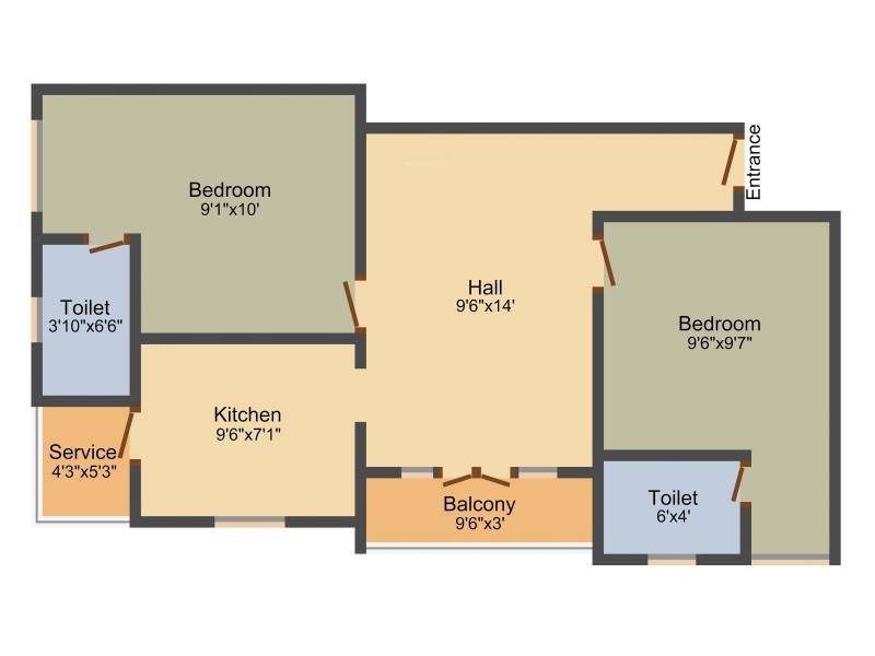 Siddarth Sai Sagar (2BHK+2T (753 sq ft) 753 sq ft)
