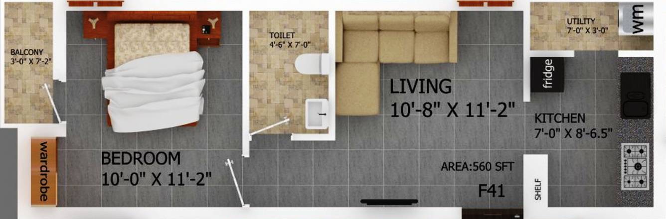 Alapana Panchatara (1BHK+1T (560 sq ft) 560 sq ft) Alapana Panchatara (1BHK+1T (560 sq ft) 560 sq ft)