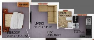 Alapana Panchatara (1BHK+1T (436 sq ft) 436 sq ft) Alapana Panchatara (1BHK+1T (436 sq ft) 436 sq ft)
