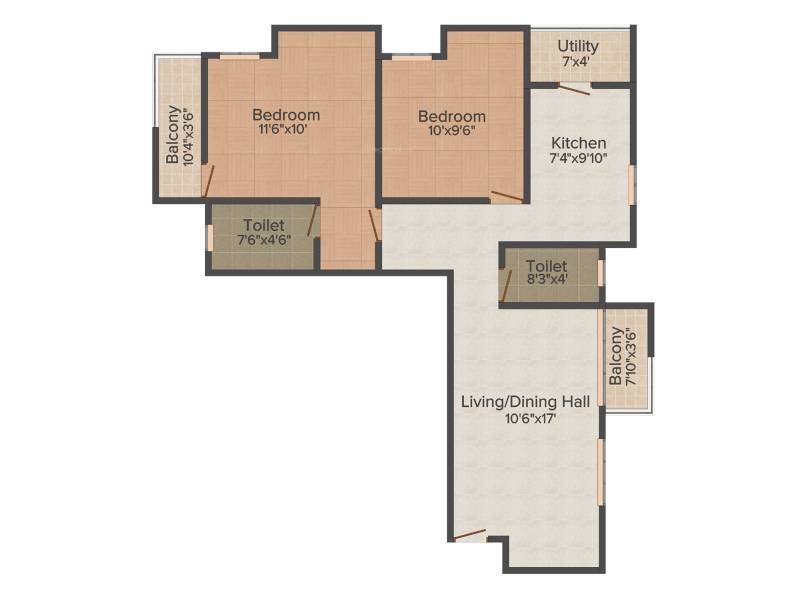 Abhinitha Vikas Vibhav (2BHK+2T (1,030 sq ft) 1030 sq ft)