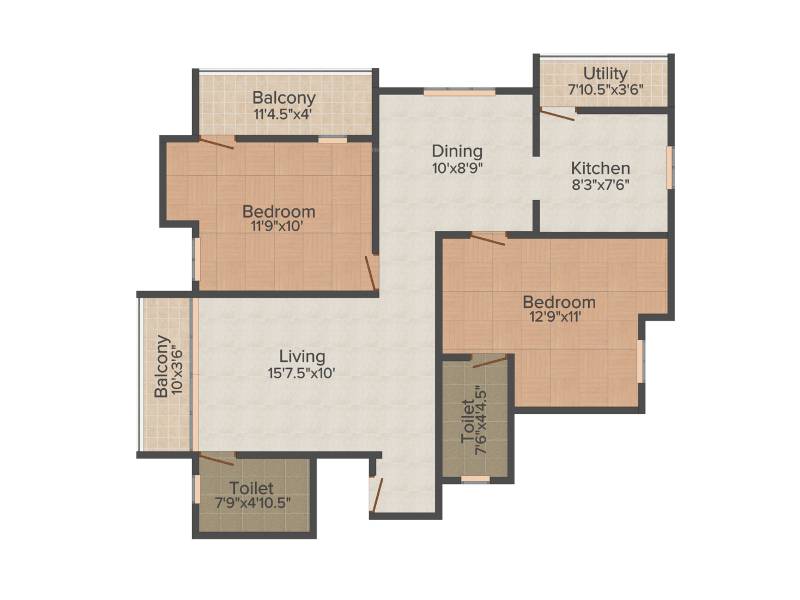 Abhinitha Vikas Vibhav (2BHK+2T (1,085 sq ft) 1085 sq ft)