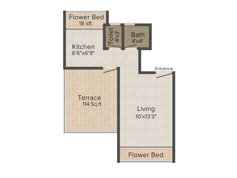 SPS White Orchid (1BHK+1T (435 sq ft) 435 sq ft)