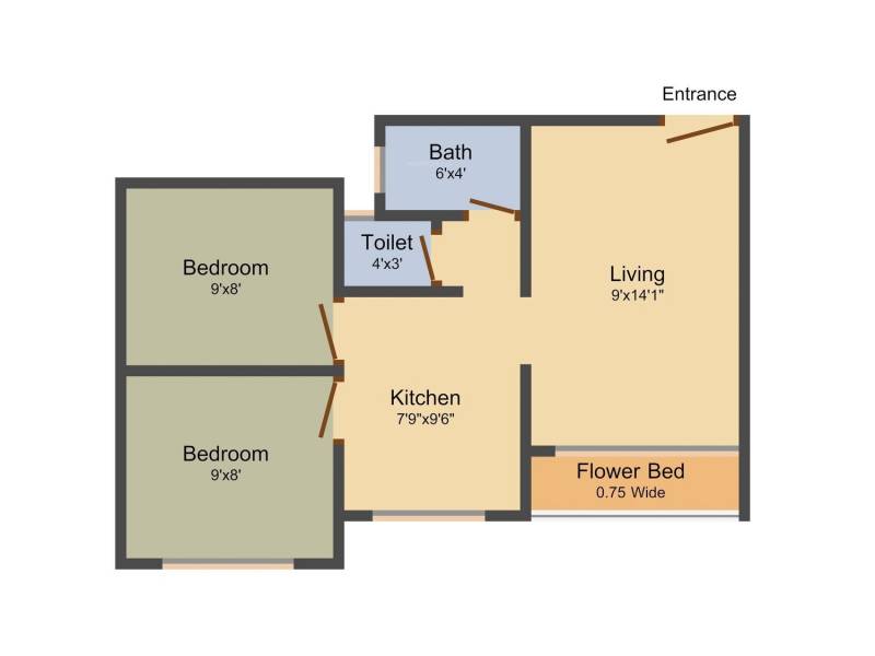 Prayag Developers Galaxy 2BHK+1T (648 sq ft)