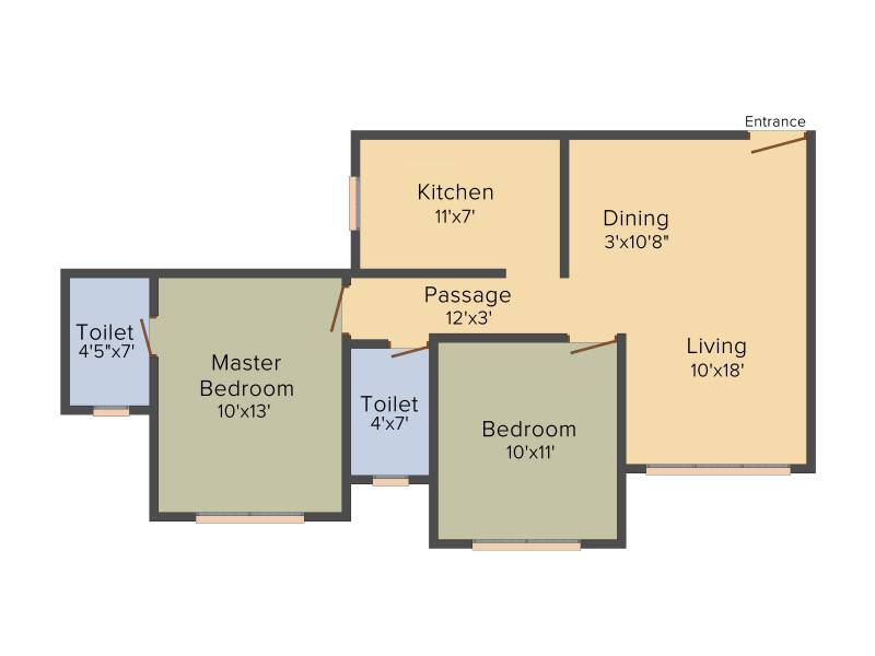 Chaitanya Jeevan Kanchan CHSL (2BHK+2T (634.96 sq ft) 634.96 sq ft)