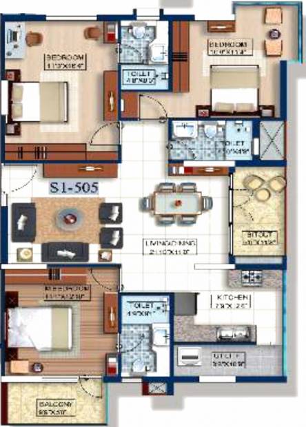 VKC Chourasia Signature (3BHK+3T (1,753 sq ft) 1753 sq ft)