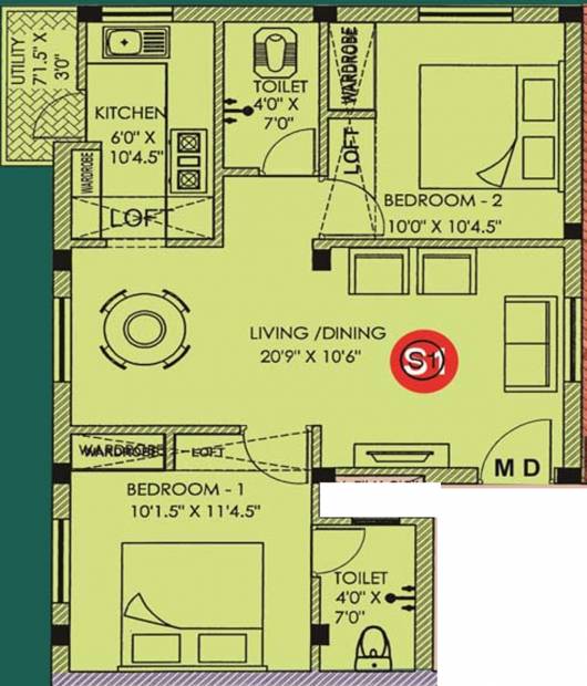 Sri Anandham (2BHK+2T (784 sq ft) 784 sq ft)