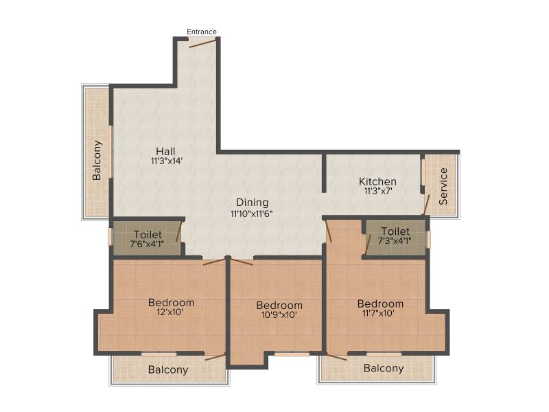 Sree Guru Skanda 3BHK+3T (1,381 sq ft)