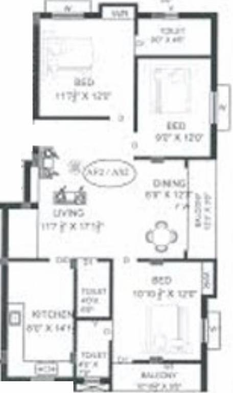 Guru Srivari (3BHK+3T (1,335 sq ft) 1335 sq ft) Guru Srivari (3BHK+3T (1,335 sq ft) 1335 sq ft)