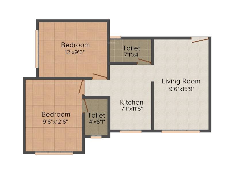 Aditya New Ekta CHS (2BHK+2T (537 sq ft) 537 sq ft)