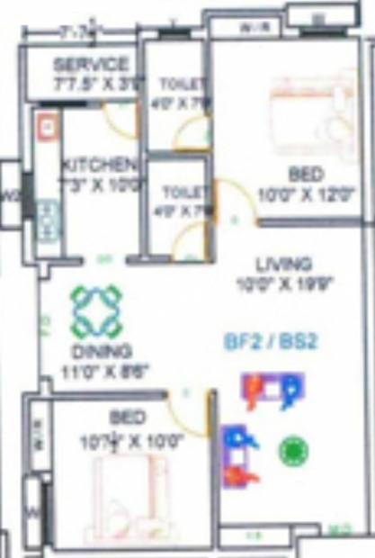 Guru Shiva And Vishnu (2BHK+2T (930 sq ft) 930 sq ft)