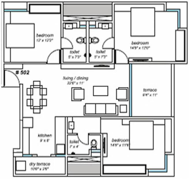 Venkateshwara Aadi (3BHK+3T (1,382 sq ft) 1382 sq ft)