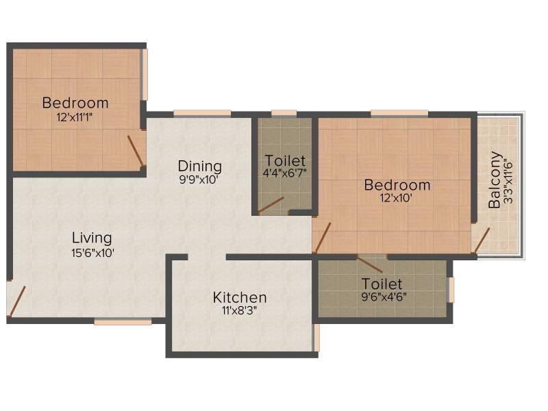 Asvini Kuberan (2BHK+2T (926 sq ft) 926 sq ft)