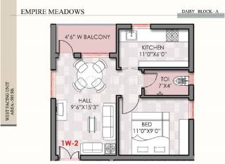 Empire Meadows (1BHK+1T (580 sq ft) 580 sq ft) Empire Meadows (1BHK+1T (580 sq ft) 580 sq ft)