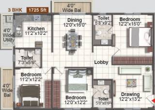 Pavani Sarovar Phase 1 (3BHK+3T (1,725 sq ft) 1725 sq ft) Pavani Sarovar Phase 1 (3BHK+3T (1,725 sq ft) 1725 sq ft)