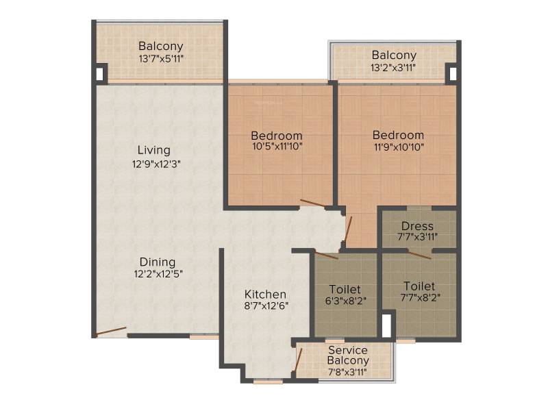 Vatika Jaipur 21 (2BHK+2T (1,400 sq ft) 1400 sq ft)