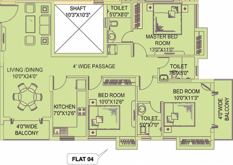 Siddha Aangan (3BHK+3T (1,500 sq ft) 1500 sq ft)