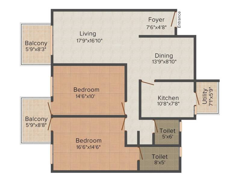 Alpine Viva (2BHK+2T (1,148 sq ft) 1148 sq ft)