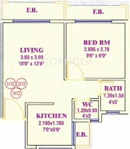 Apsara Bhakti Sagar (1BHK+1T (518 sq ft) 518 sq ft)