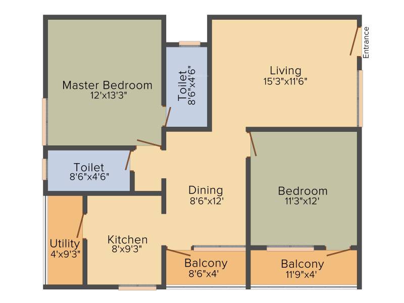 Padmalaya Residency II (2BHK+2T (1,150 sq ft) 1150 sq ft)