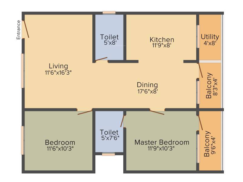 Padmalaya Residency II (2BHK+2T (1,145 sq ft) 1145 sq ft)