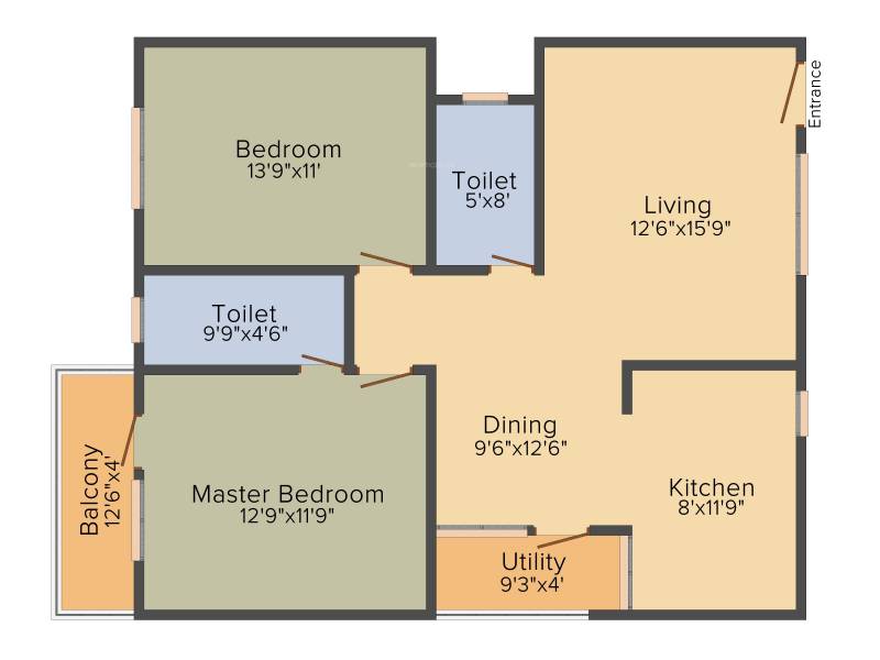 Padmalaya Residency II (2BHK+2T (1,205 sq ft) 1205 sq ft)