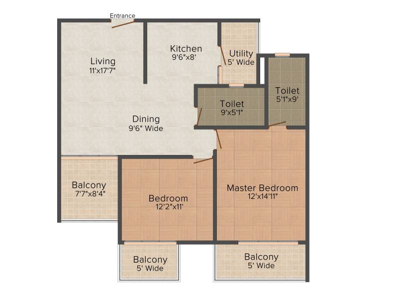 Sai Serene (2BHK+2T (1,325 sq ft) 1325 sq ft)