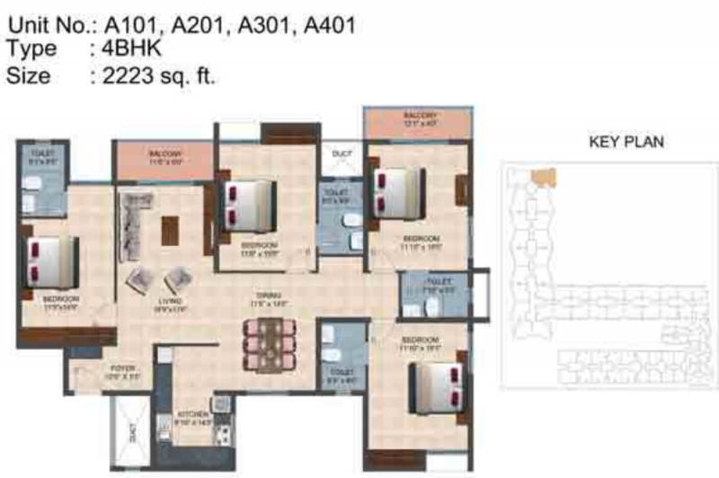 Casagrand Irene (4BHK+4T (2,223 sq ft) 2223 sq ft)