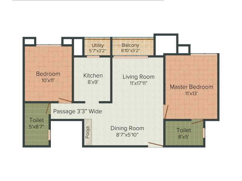 KG Signature City (2BHK+2T (1,085 sq ft) 1085 sq ft)